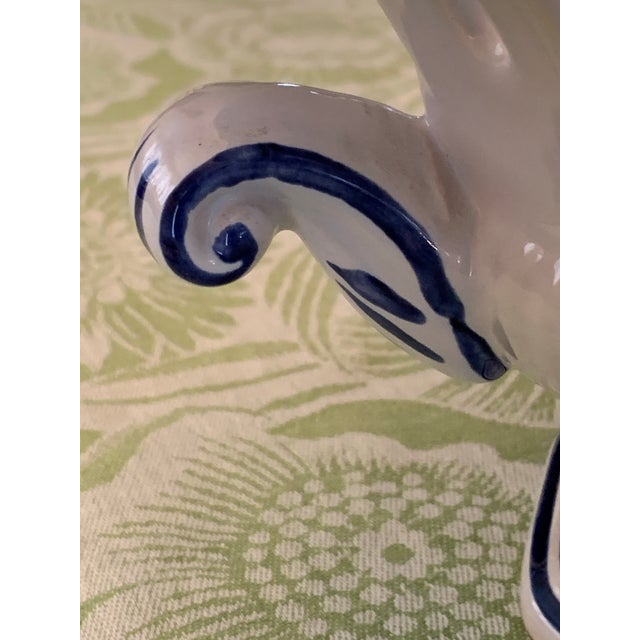 French Rouen Style Faience Compote Pedestal Bowl For Sale In Palm Springs - Image 6 of 12