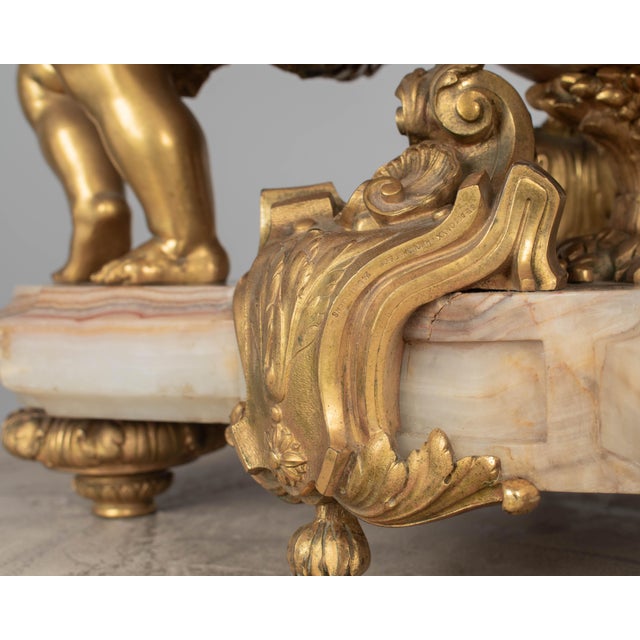 H. Journet & Cie 19th Century French Ormolu Bronze & Oynx Centerpiece For Sale - Image 9 of 16