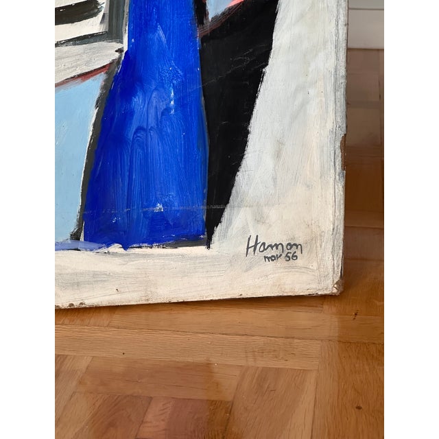 Tableau Hamon, Untitled, 1956, Oil on Canvas, in Worn conditions. Designed 1950 to 1959 This piece has an attribution...