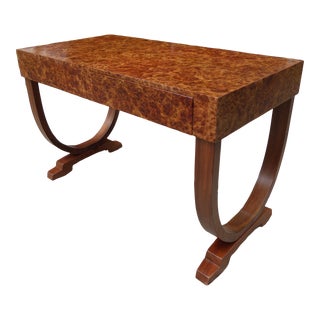 Burl Walnut Desk For Sale