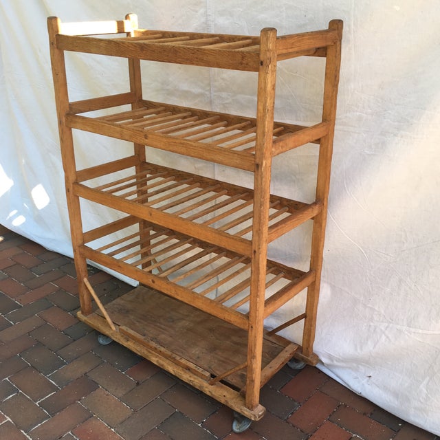 Vintage Industrial Wooden Bakers Rack Chairish
