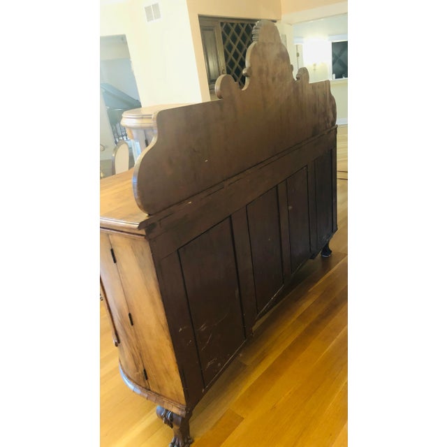 Brown Antique Wood & Glass German Buffet For Sale - Image 8 of 9