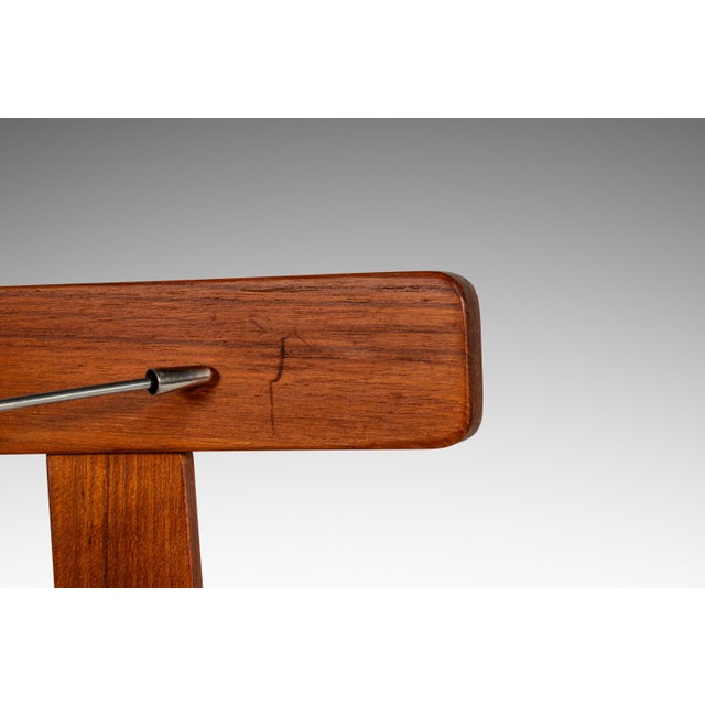 Rare Mid-Century Danish Modern Barstool in Teak & Leather by Knud Bent for Korup Stolefabrik, Denmark, C. 1960s For Sale - Image 15 of 18