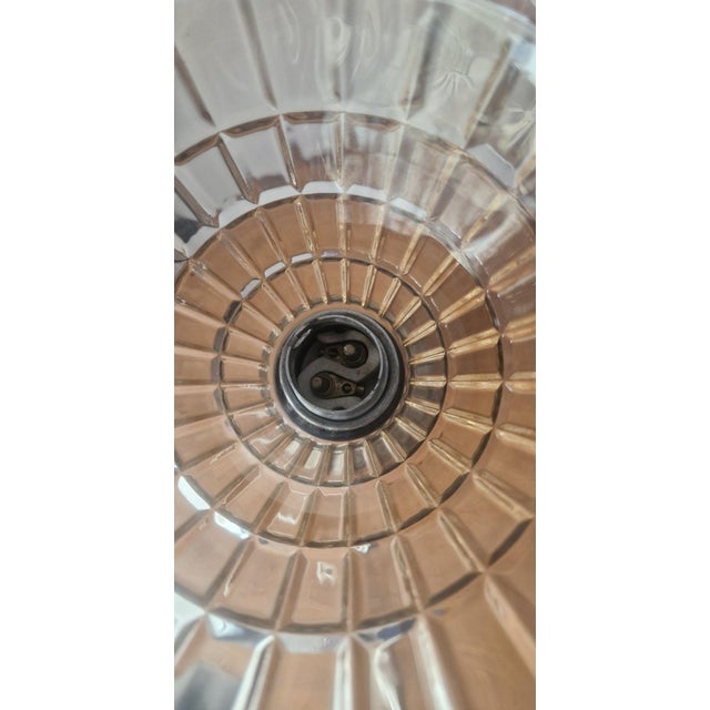 Modernist Lamp in Glass and Metal attributed to Jacques Adnet, 1950s For Sale - Image 12 of 17