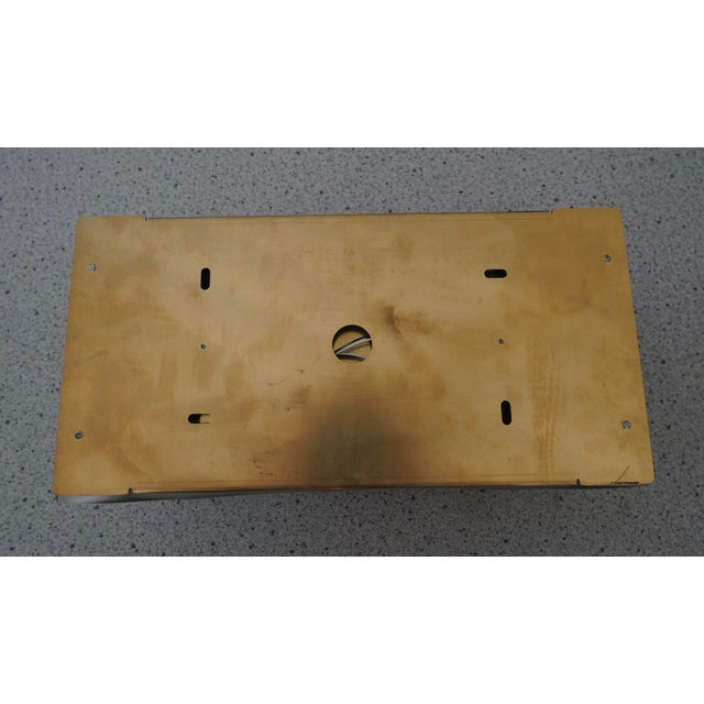 Metal Vintage Square Art Glass and Brass Wall Light, 2000 For Sale - Image 7 of 11
