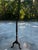 Vintage MCM Tall Wooden Coat Rack With Brass Hooks For Sale - Image 9 of 12