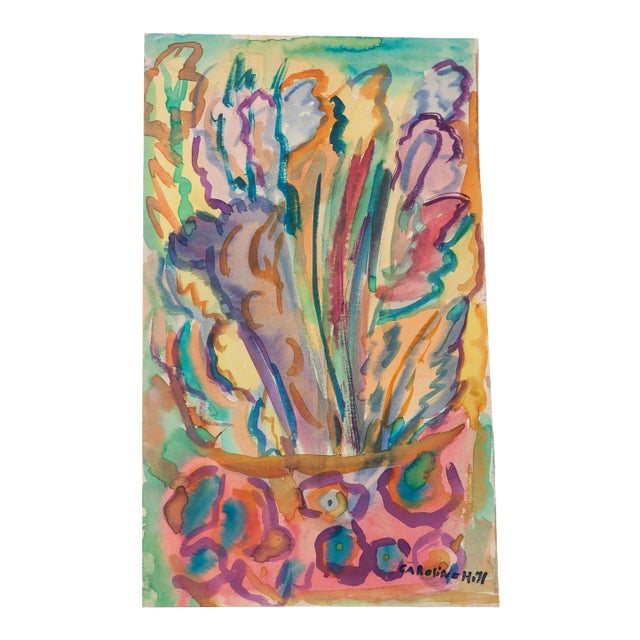 Composition - Original Watercolor on Paper by Caroline Hill - 1971 1971 For Sale
