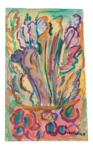Composition - Original Watercolor on Paper by Caroline Hill - 1971 1971