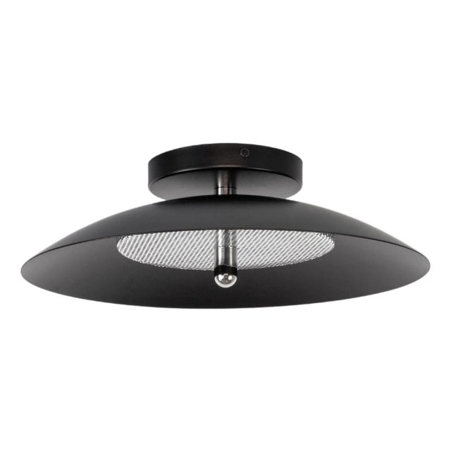Signal Bathroom Flush Mount Ceiling Light, Black & Nickel, by Souda, Modern, Minimal, Led, Surface Mount Lamp For Sale