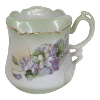 Mid 20th Century Brandenburg Floral Purple and Green Shaving Mug Cup 4558b For Sale