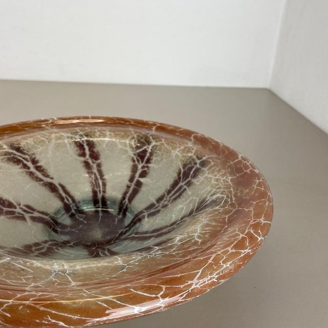 Art Deco Baushaus German Glass Bowl by Karl Wiedmann for WMF Ikora, 1930s For Sale - Image 9 of 18