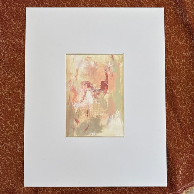 Abstract Original Abstract Acrylic Painting on Heavyweight Paper Matted and Framed For Sale - Image 3 of 4