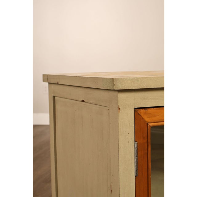 Pier 1 Imports Painted Farmhouse Style Two Tone Media Console For Sale - Image 9 of 18