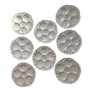 Oyster Plates Collection of Eight French Haviland Limoges For Sale