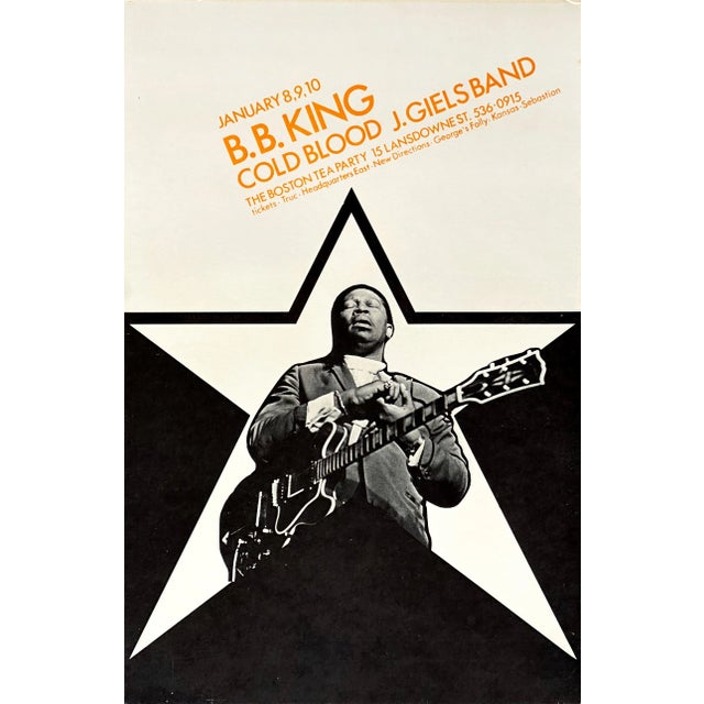 B.B. King Original Concert Poster for the Boston Tea Party, Boston, 1970 For Sale - Image 4 of 4