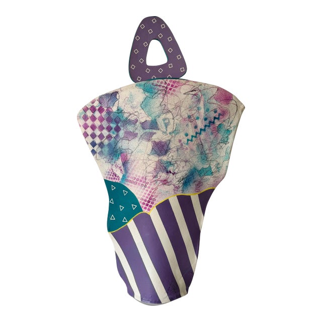 1990s Vintage Postmodern Sculptural Art Ceramic Vase by Zufelt For Sale