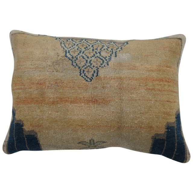 Large floor size pillow made from a mid-20th century Turkish rug.