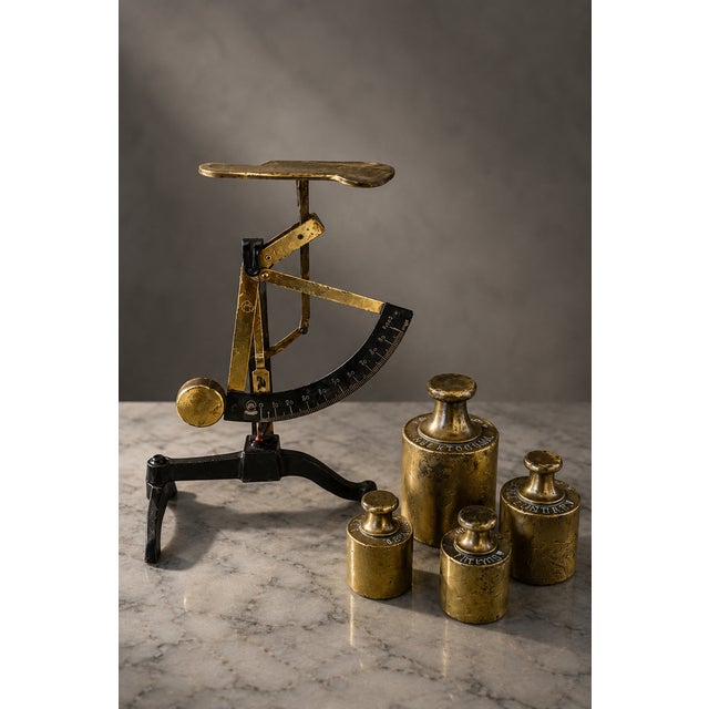 A German pendulum letter scale dating to the early 20th century, marked D.R.G.M. (Deutsches Reichsgebrauchsmuster). The...