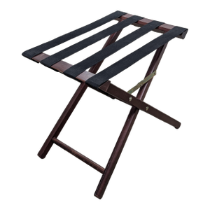 Late 20th Century Folding Wooden Luggage Rack With Black Straps