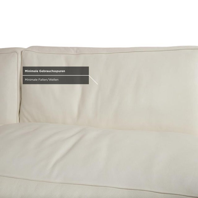 Cream Leather Corner Sofa and Ottoman from Baxter, Set of 2 For Sale - Image 13 of 18