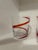 Modern Red Swirline Low Ball Glasses - Set of 7 For Sale - Image 4 of 7