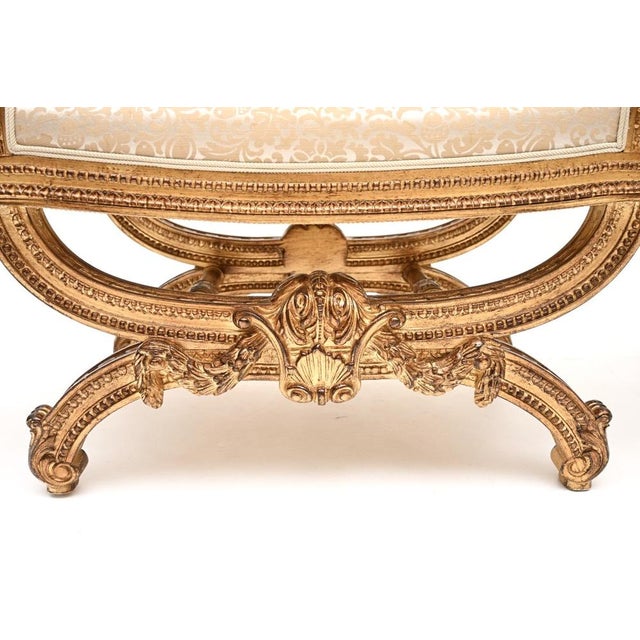 Antique French Rococo Style Gilt Wood Stools, 1950, Set of 2 For Sale - Image 11 of 13
