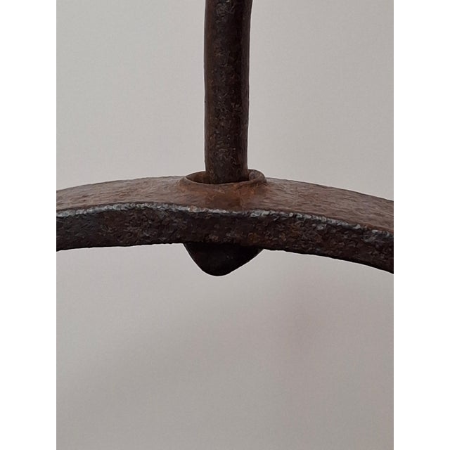 Antique 19th C Hand Forged Wrought Iron Well Bucket Riveted Strap Cauldron For Sale - Image 9 of 17