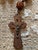 1950s Vintage Large 50 Inch French Roseary Carved Corozo Beads Wooden Cross For Sale - Image 5 of 9