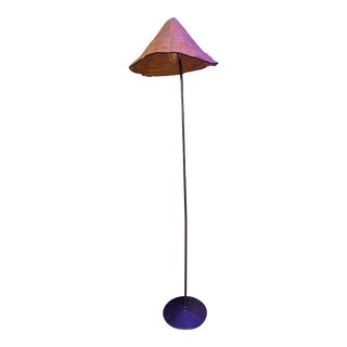 Vintage Italian Dark Gray Floor Lamps With Glass Beaded Shade by Pamino & Toso For Sale