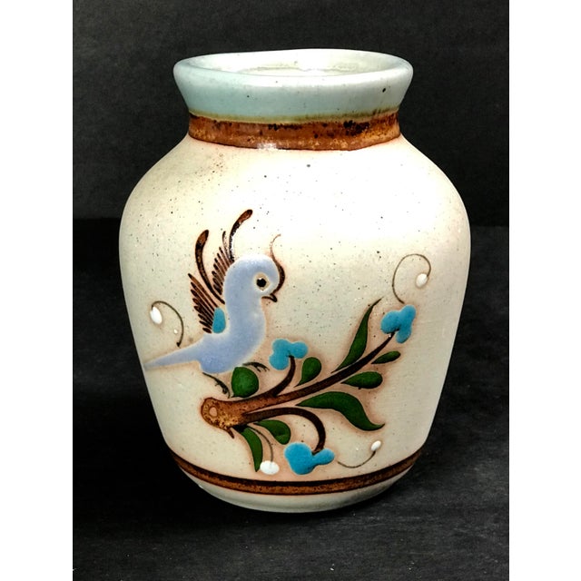 Mexican Tonala Pottery Vase With Bird Design Chairish