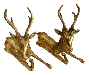 Vintage Gilt Bronze Figurines of Deer, 1950s-1960s, Set of 2