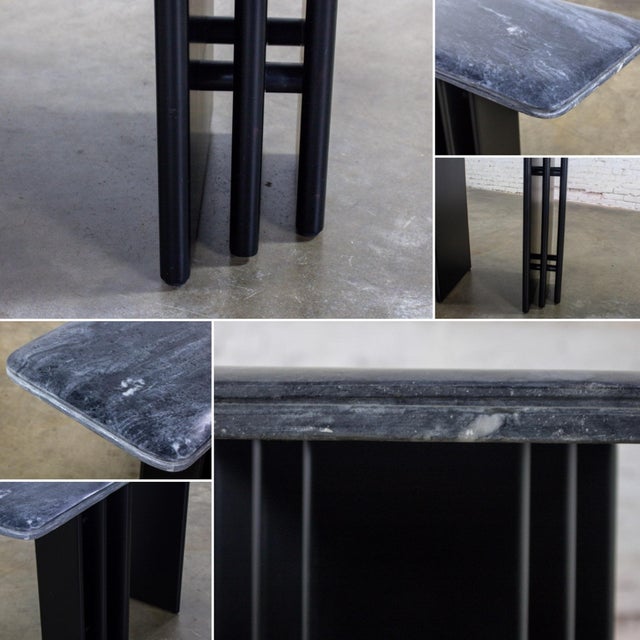 Late 20th Century Scandinavian Post Modern Sofa or Console Table Marble Rectangle Top by Bendixen Designs Made in Denmark For Sale - Image 17 of 18