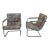Vintage Milo Baughman Style Chrome Cantilevered Club Chairs - a Pair For Sale