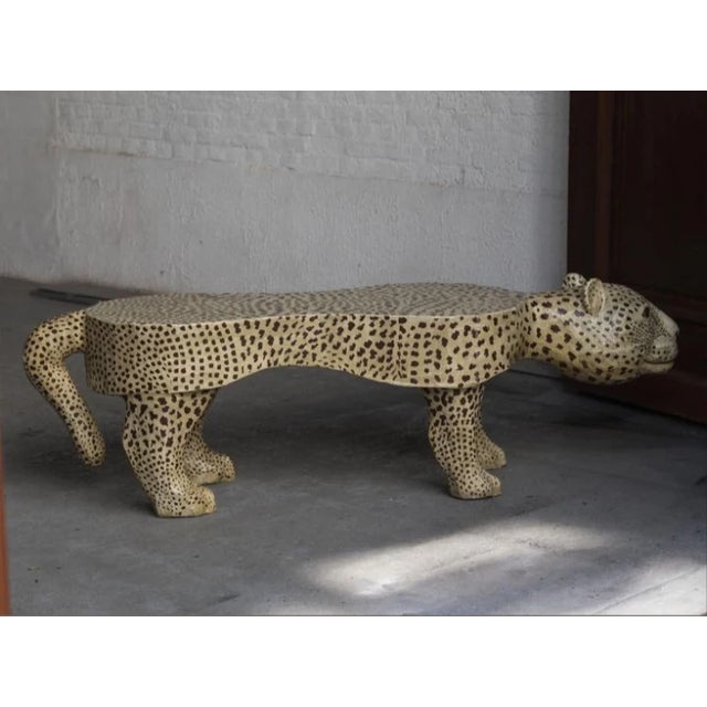 Transform your interior with this striking handmade leopard bench, where functional furniture meets contemporary...