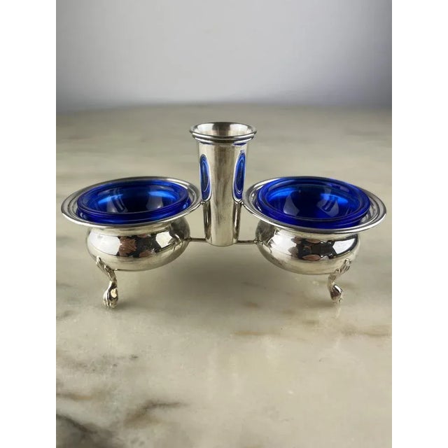 Italian Set of Salt and Pepper and Toothpick Set in 800 Silver and Crystal, 1990s, Set of 2 For Sale - Image 9 of 9