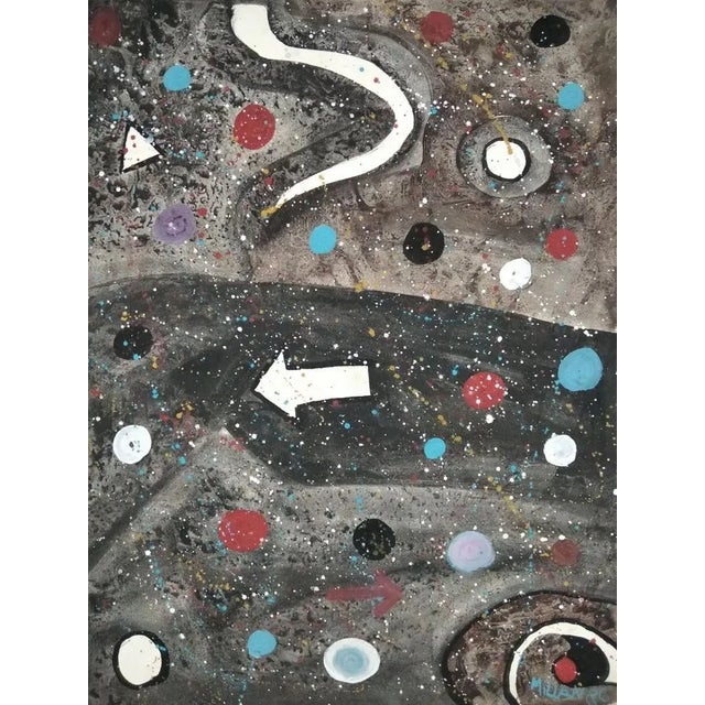 Domingo Millan, Composition, 1986, Mixed Media on Paper For Sale - Image 4 of 4