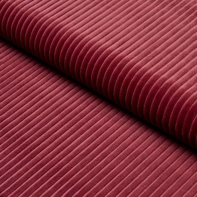 Schumacher Wyatt Corduroy Fabric In Merlot For Sale