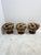 Art Deco Italian Poufs in Walnut and Velvet, 1940, Set of 3 For Sale - Image 3 of 12