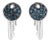 Sterling Silver 1/6 Cttw Blue Diamond Key Motif Stud Earrings, Pair For Sale