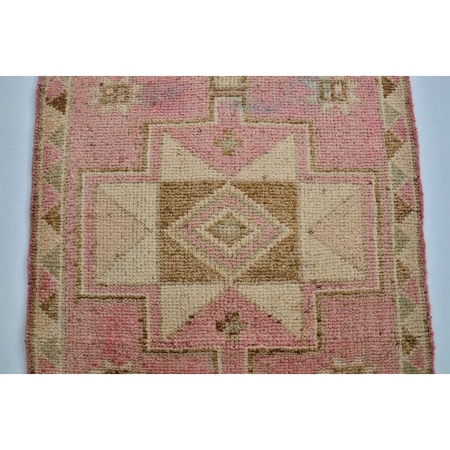 Turkish Oushak Handknotted Bohemian Runner For Sale - Image 3 of 10