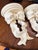 Designer Curated Vintage Hollywood Regency Distressed Cream & Gold Ribbon Bow Wall Shelves - Pair For Sale - Image 4 of 6