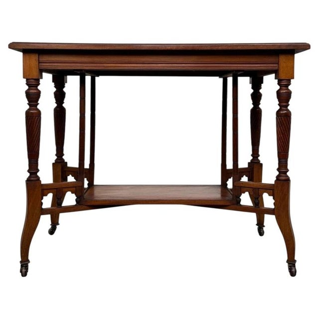 Antique Early 20th Century English Edwardian Walnut Side Table For Sale - Image 10 of 10