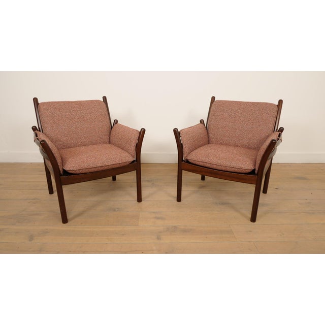 Wood Vintage Genius Armchairs in Mahogany by Illum Wikkelso for Silkeborg, 1960s, Set of 2 For Sale - Image 7 of 14