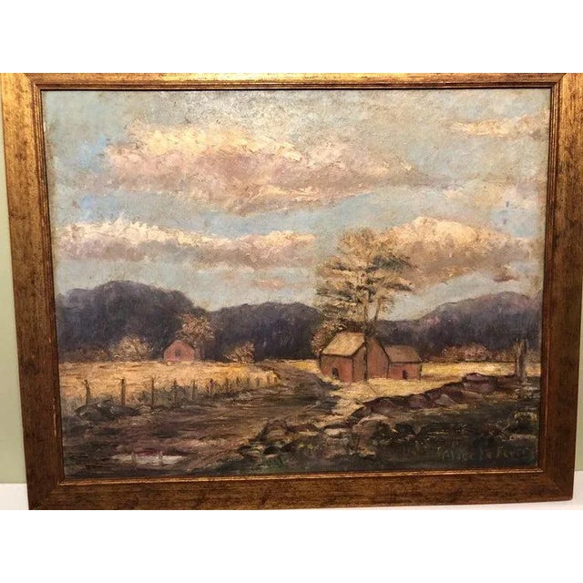 1930s Signed Alice LeFevre Oil on Board of Pastoral New England For Sale - Image 11 of 13
