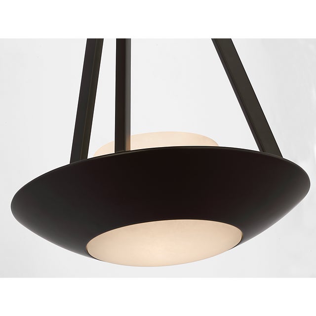 Barbara Barry for Visual Comfort Signature Divina 19" Floating Bowl Sconce in Modern Iron with Alabaster For Sale In Houston - Image 6 of 11
