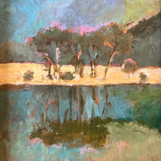 Contemporary original impressionist landscape painting by Stephen Heigh. Framed and signed. Measures 8x10 or approx...