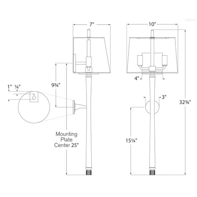 Edie Baluster Sconce in Antique Nickel with Linen Shade Designer: Thomas O'Brien Finish: Antique Nickel Height: 32.75"...