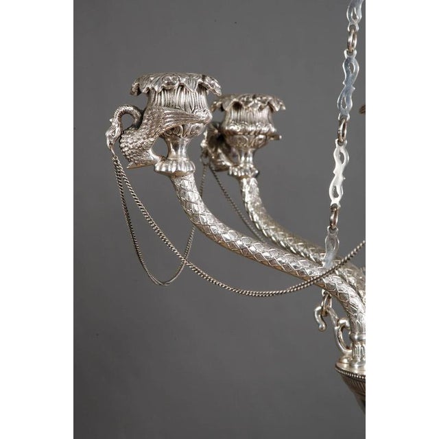 20th Century Empire Silvered Ceiling Candleholder For Sale - Image 9 of 11