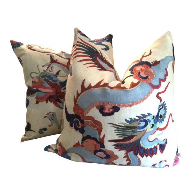 Carlton V “Puff” in Lapis and Berry Down-Filled Pillows For Sale