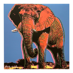 Andy Warhol Vintage 1986 Limited Edition Endangered Species Large Fine Art Lithograph Print " African Elephant " 1983